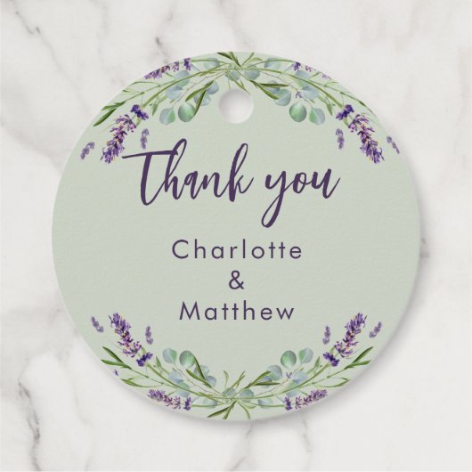 Étiquettes Cadeau Lavande sauge vert amour est Sweet mariage faveur (Dos)