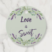 Étiquettes Cadeau Lavande sauge vert amour est Sweet mariage faveur (Devant)