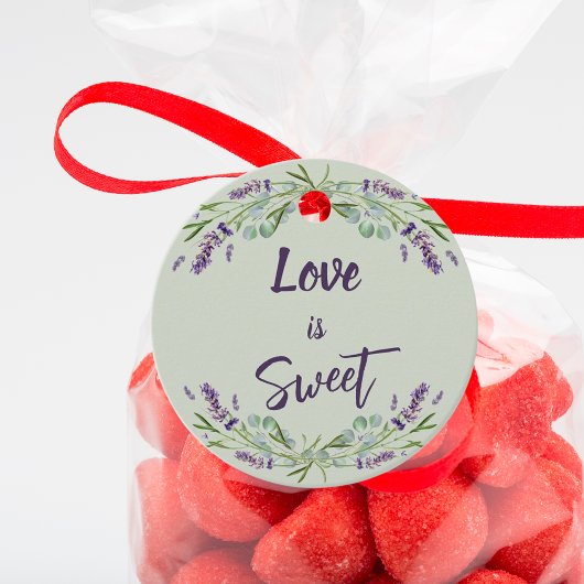 Étiquettes Cadeau Lavande sauge vert amour est Sweet mariage faveur