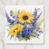 Étiquettes Cadeau Lavande violette avec Mariage de tournesol (Dos)