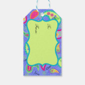 Étiquettes-cadeau Lavender Lime Green Monogramme moderne Paisley (Dos)