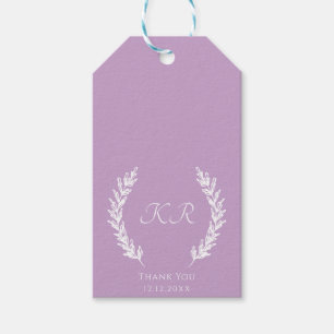 Étiquettes-cadeau Lavender Monogramme Élégant Mariage moderne