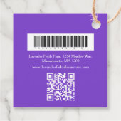 Étiquettes Cadeau Lavender potpourri code-barres produit et code QR (Dos)