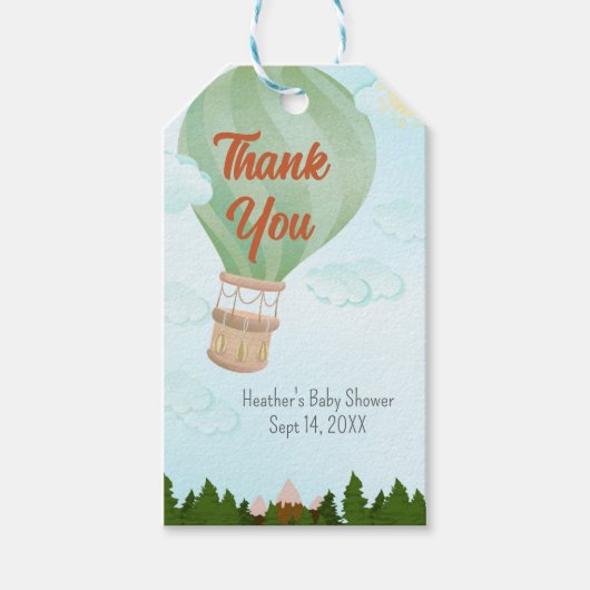 Étiquettes-cadeau L'aventure attend Montgolfière (Devant)