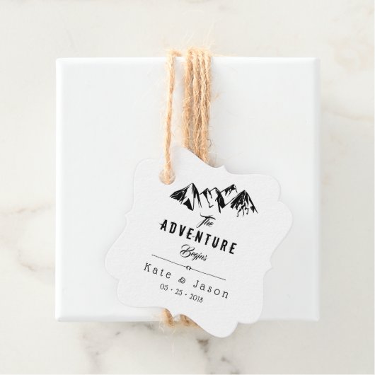 Étiquettes Cadeau L'aventure commence par un mariage rustique (En situation)