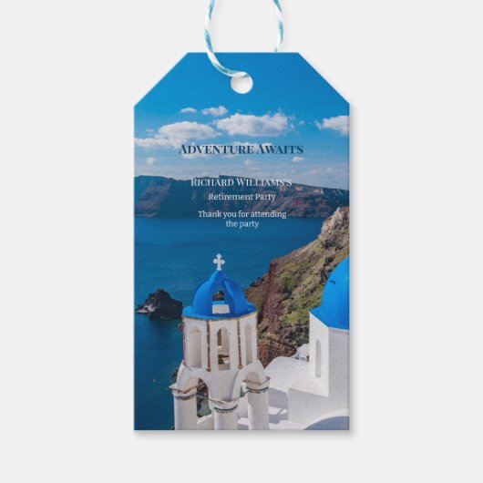 Étiquettes-cadeau L'aventure de la retraite attend Grèce Medit (Devant)