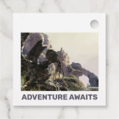 Étiquettes Cadeau L'aventure vous attend. Paysage fantastique (Dos)