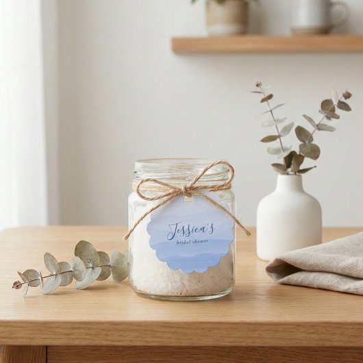 Étiquettes Cadeau Laver Dégradé Teinture Bleue Mariage