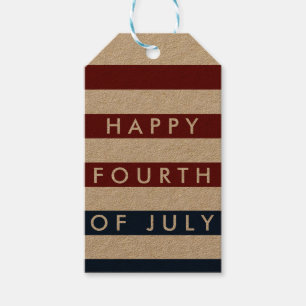 Étiquettes-cadeau Le 4 Juillet moderne Stripes