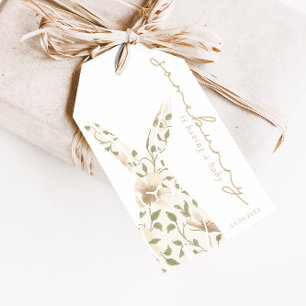 Étiquettes-cadeau Le Baby shower floral de Pâques de printemps assez