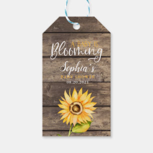 Étiquettes-cadeau Le bébé est florissant Baby shower de tournesol Fa