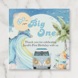 Étiquettes Cadeau Le Big One Surfing Retro Première fête d'anniversa