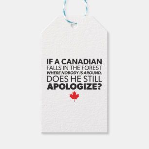 Étiquettes-cadeau Le Canada, humour canadien - faites des excuses -