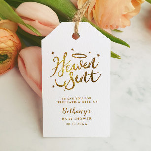 Étiquettes-cadeau Le ciel a envoyé Baby shower Favor Parties scinti