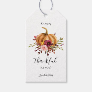 Étiquettes-cadeau Le Citrouille floral de l'automne, un bracelet gra