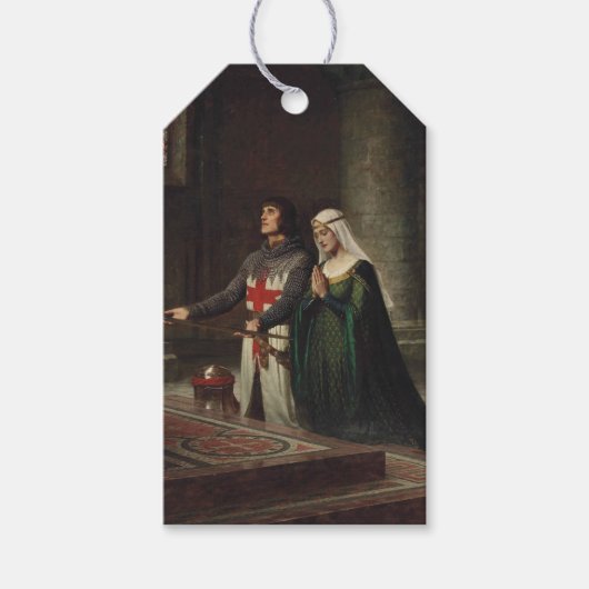 Étiquettes-cadeau Le Dédication (Chevalier médiéval et Sa Dame) (Devant)