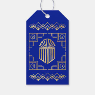 Étiquettes-cadeau Le design de Hanoukka Art Déco Dreidel