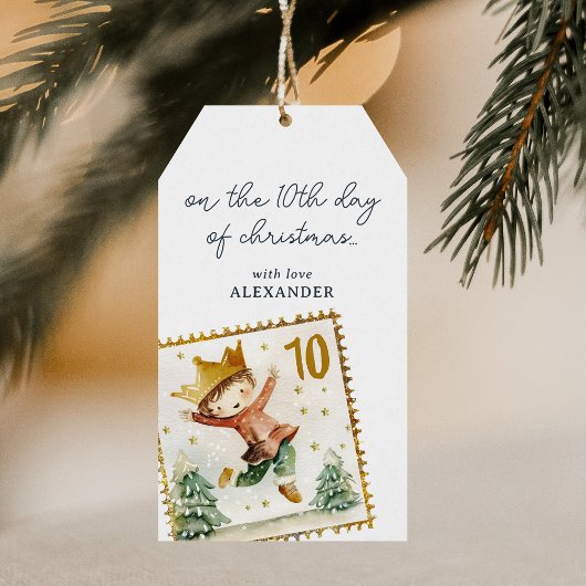 Étiquettes-cadeau Le dixième jour de Noël
