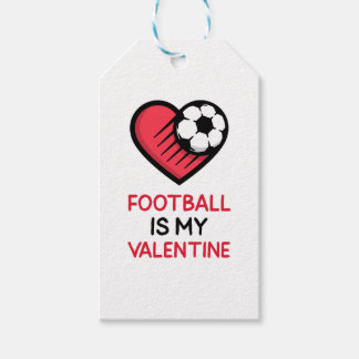 Étiquettes-cadeau Le football est ma Saint Valentin - Coeur de footb