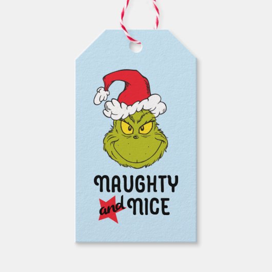 Étiquettes-cadeau Le Grinch| Naughty and Nice (Devant)
