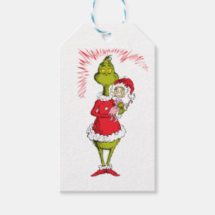 Étiquettes-cadeau Le Grinch tient Cindy Lou Who