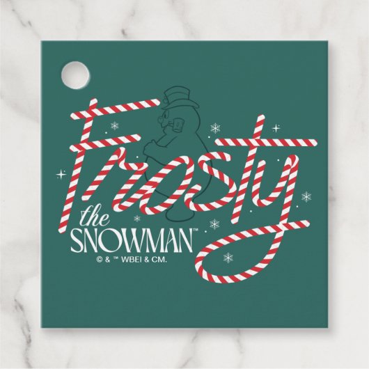 Étiquettes Cadeau Le logo du Sucre de canne Snowman Frosty (Devant)