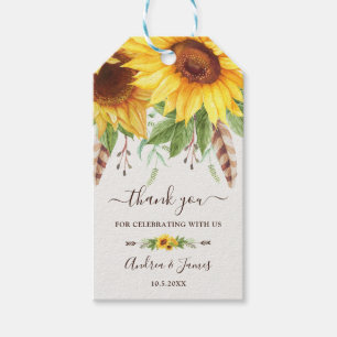Étiquettes-cadeau Le Merci Mariage Rustique Boho privilégie le tourn
