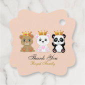 Étiquettes Cadeau Le mignon roi ours Merci (Dos)