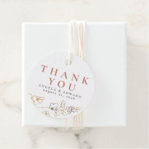 Étiquettes Cadeau Le minimaliste Fleur sauvage dessiné à la main pri