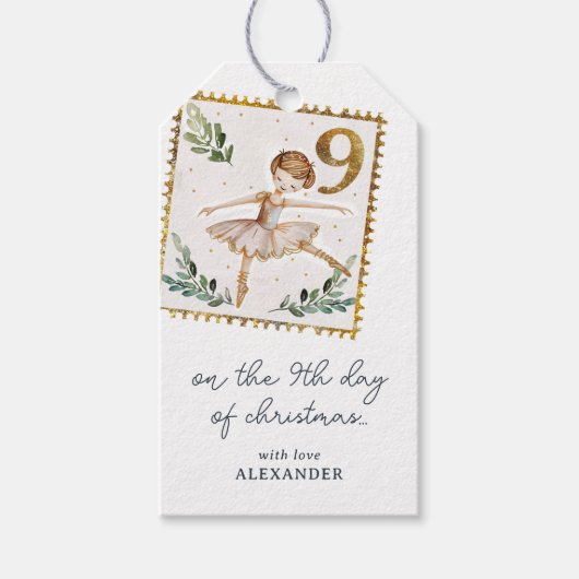 Étiquettes-cadeau Le Neuvième jour de Noël (Devant)