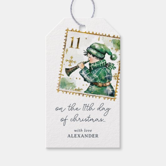 Étiquettes-cadeau Le onzième jour de Noël (Devant)