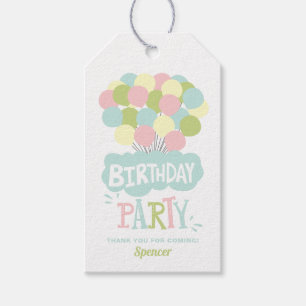Étiquettes-cadeau Le pastel coloré monte en ballon l'étiquette de