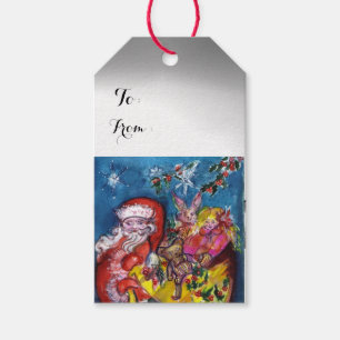 ÉTIQUETTES-CADEAU LE PÈRE NOËL AVEC LE SAC À CADEAU DE NOËL