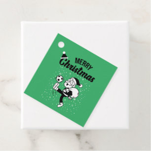 Étiquettes Cadeau Le Père Noël Jouer Au Football Drôle