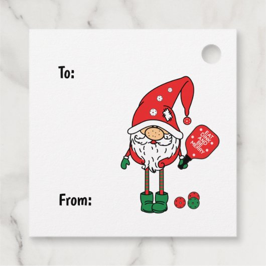 Étiquettes Cadeau Le pickball de Noël (Dos)