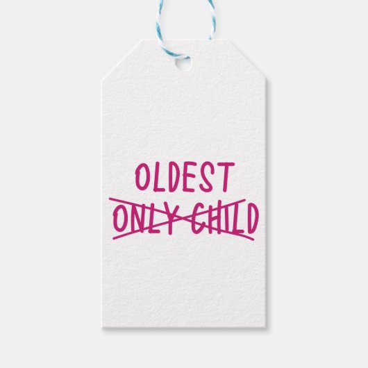 Étiquettes-cadeau Le plus âgé avec un seul enfant traversé (Devant)