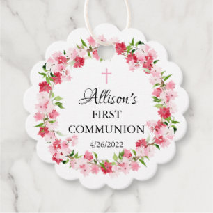 Étiquettes Cadeau Le printemps fleurit la communion florale