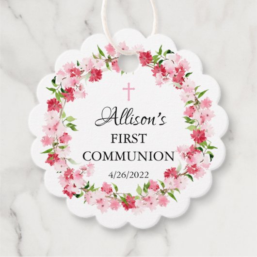 Étiquettes Cadeau Le printemps fleurit la communion florale (Devant)
