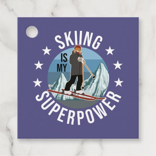 Étiquettes Cadeau Le Ski Est Ma Superpuissance (Devant)