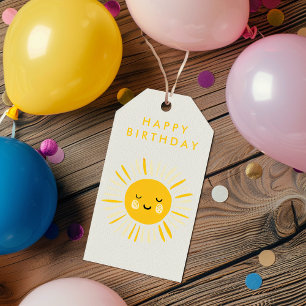 Étiquettes-cadeau Le soleil tourne à une fête d'anniversaire