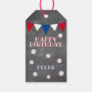 Étiquettes-cadeau Le tableau moderne de base-ball badine le joyeux