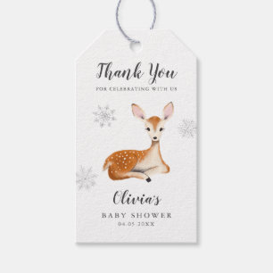 Étiquettes-cadeau Le thème de la petite cerf Baby shower hivernal n