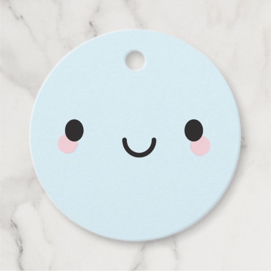 Étiquettes Cadeau Le visage heureux de Kawaii (Devant)