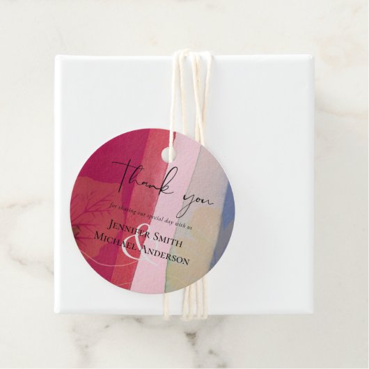 Étiquettes Cadeau LeahG Mariage Budget Baie Rouge Violet Aquarelle (En situation)