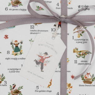 Étiquettes-cadeau Leaping des seigneurs 12 Jour de Noël