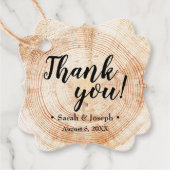 Étiquettes Cadeau L'écorce Mariage rustique merci (Devant)