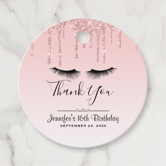 Étiquettes Cadeau Lecteurs de Parties scintillant rose moderne et ci (Devant)