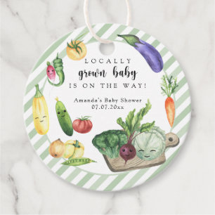 Étiquettes Cadeau Légumes de baby shower cultivés localement baby sh