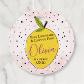 Étiquettes Cadeau Lemonade rose moderne 1er anniversaire (Devant)