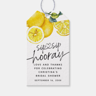Étiquettes-cadeau Lemons Sip Sip Hourra Faveur de Mariage